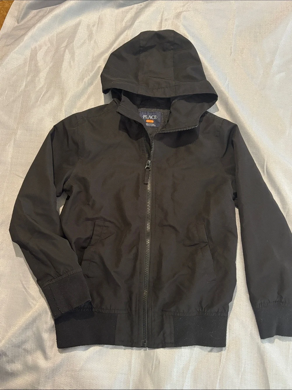The Children's Place Black Hooded Windbreaker Jacket